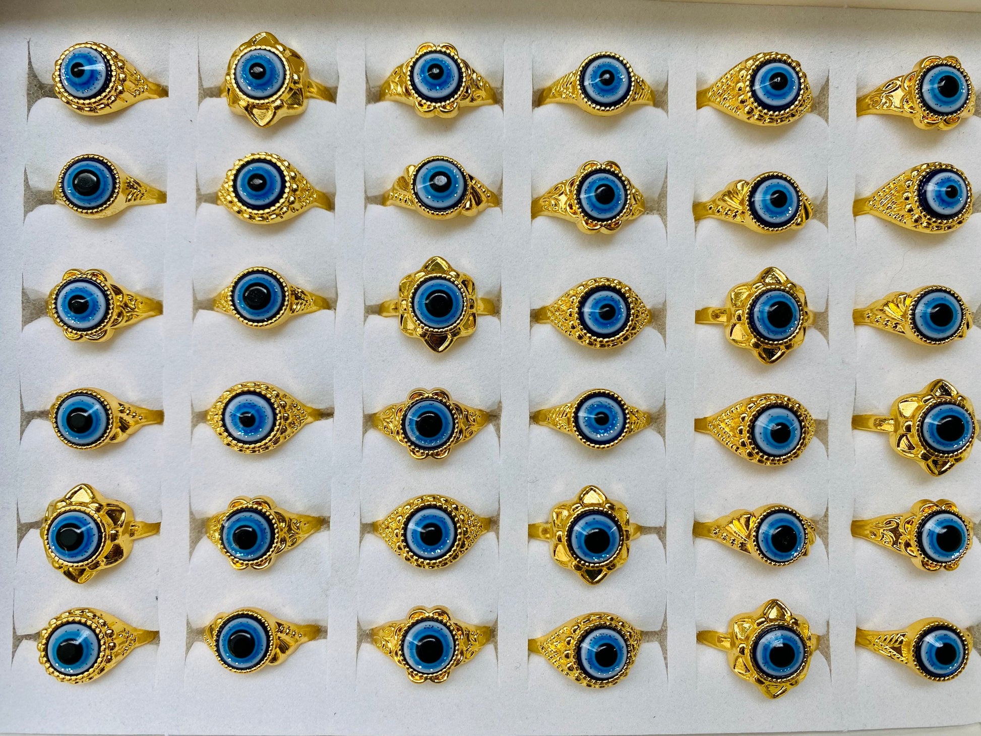 Evil Eye Ring | Nazar | Matiasma | Mal de Ojo | Protection Symbol | Good Luck Charm | Talisman | Jewelry | Gift Crystal Eyes It