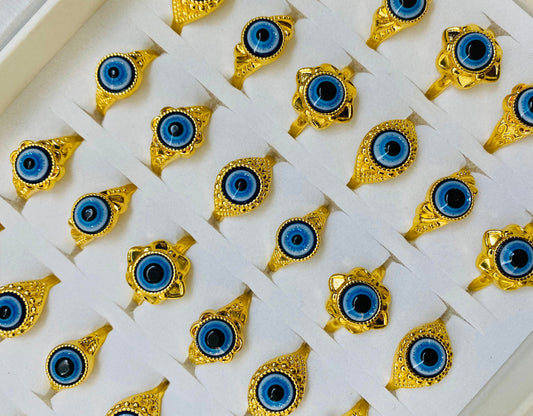 Evil Eye Ring | Nazar | Matiasma | Mal de Ojo | Protection Symbol | Good Luck Charm | Talisman | Jewelry | Gift Crystal Eyes It