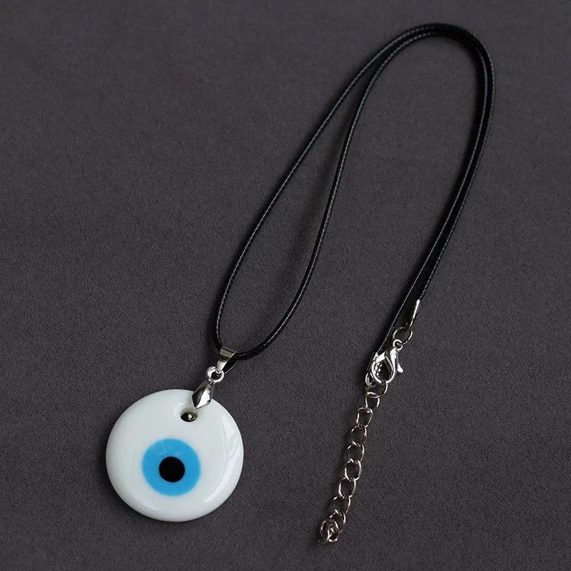 Evil Eye Necklace | White Pendant | Turkish | Nazar | Mal de Ojo | Protection | Jewelry | Gift Crystal Eyes It