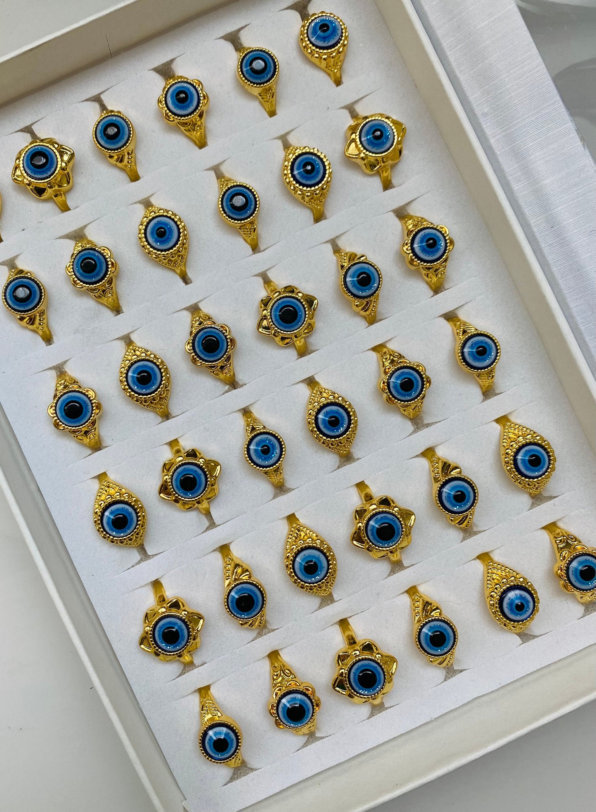 Evil Eye Ring | Nazar | Matiasma | Mal de Ojo | Protection Symbol | Good Luck Charm | Talisman | Jewelry | Gift Crystal Eyes It