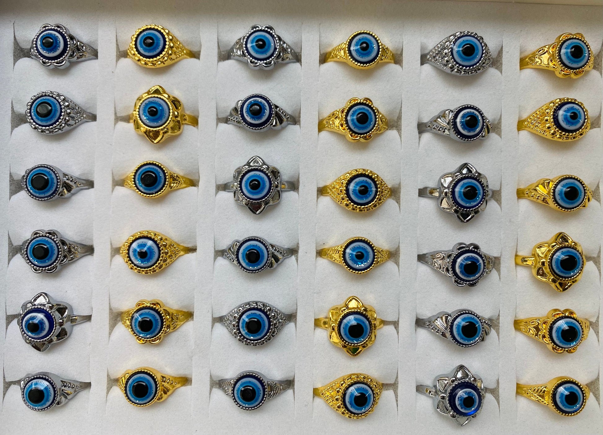 Evil Eye Ring | Nazar | Matiasma | Mal de Ojo | Protection Symbol | Good Luck Charm | Talisman | Jewelry | Gift Crystal Eyes It