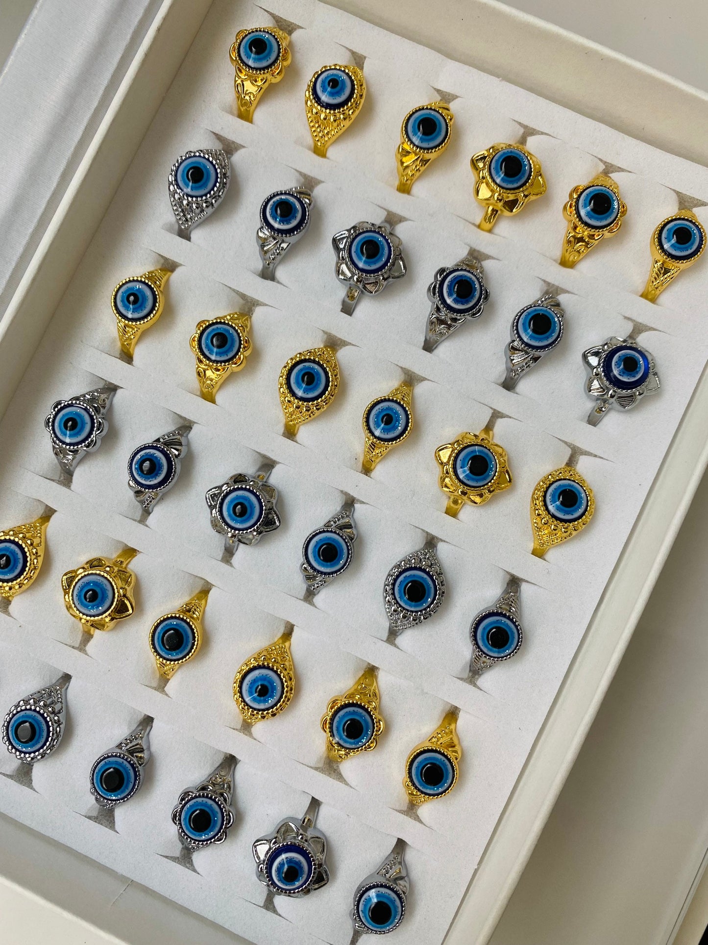 Evil Eye Ring | Nazar | Matiasma | Mal de Ojo | Protection Symbol | Good Luck Charm | Talisman | Jewelry | Gift Crystal Eyes It