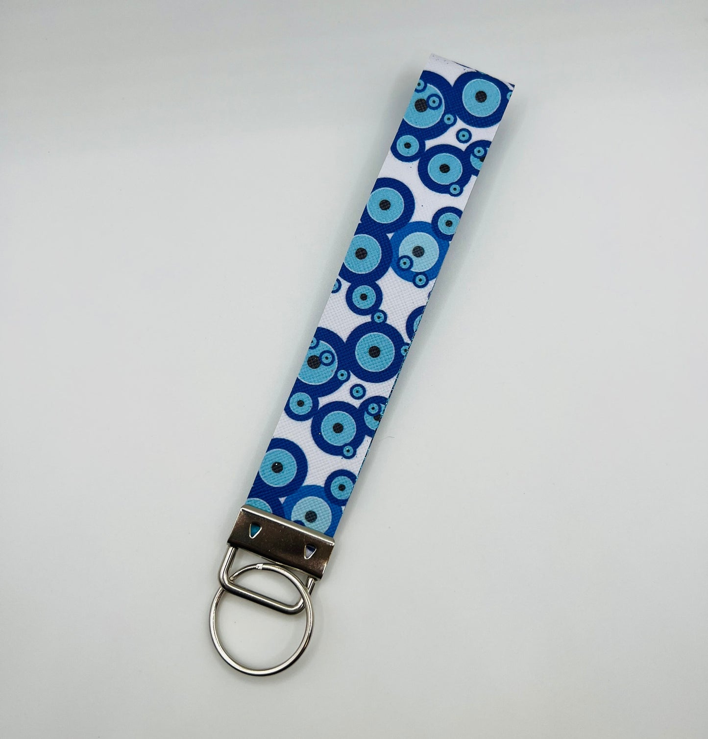 Evil Eye Keychain Wristlet | Wrist Lanyard | Fob | 6 inches | Blue | Protection | Women | Gift Crystal Eyes It