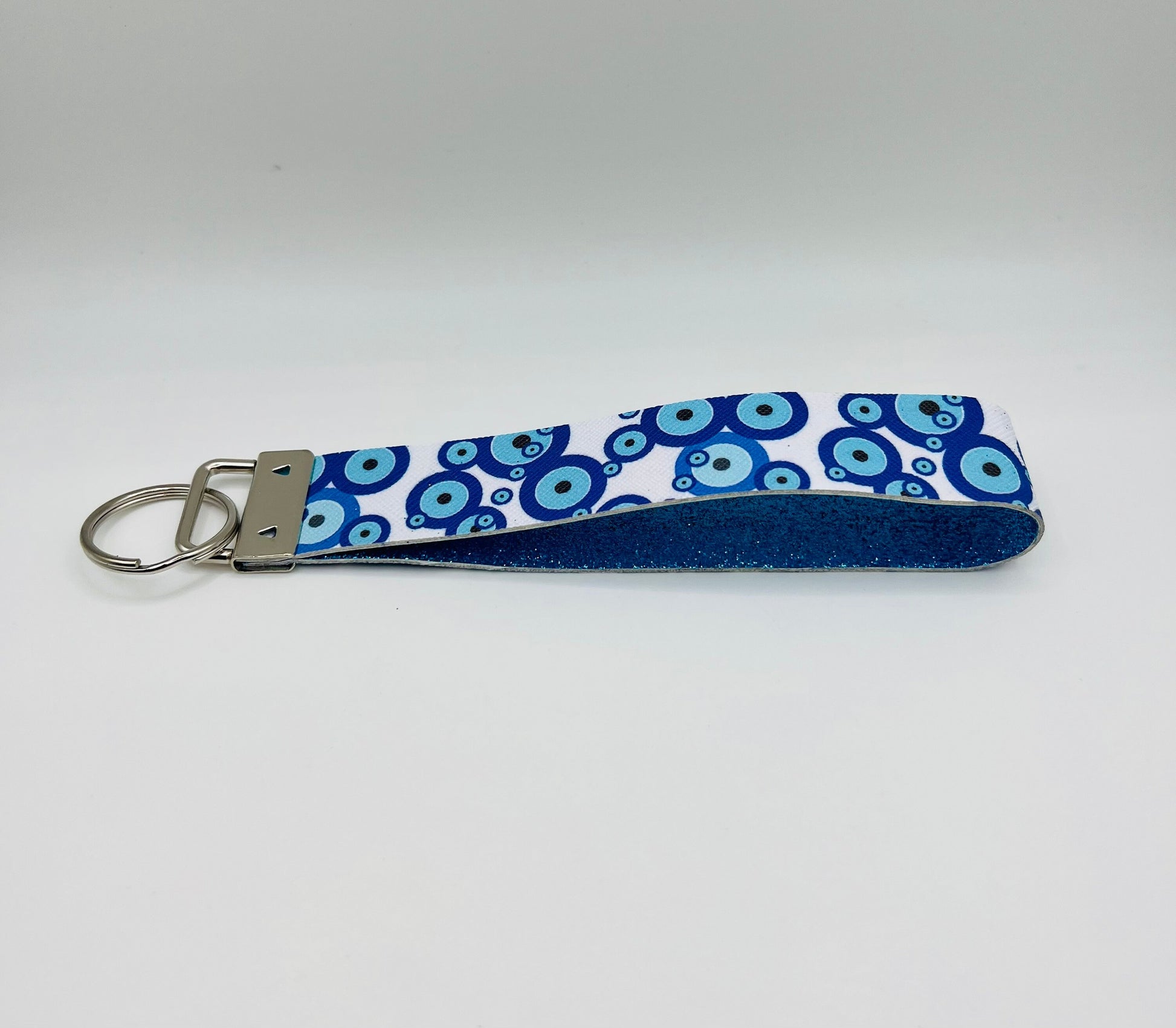 Evil Eye Keychain Wristlet | Wrist Lanyard | Fob | 6 inches | Blue | Protection | Women | Gift Crystal Eyes It