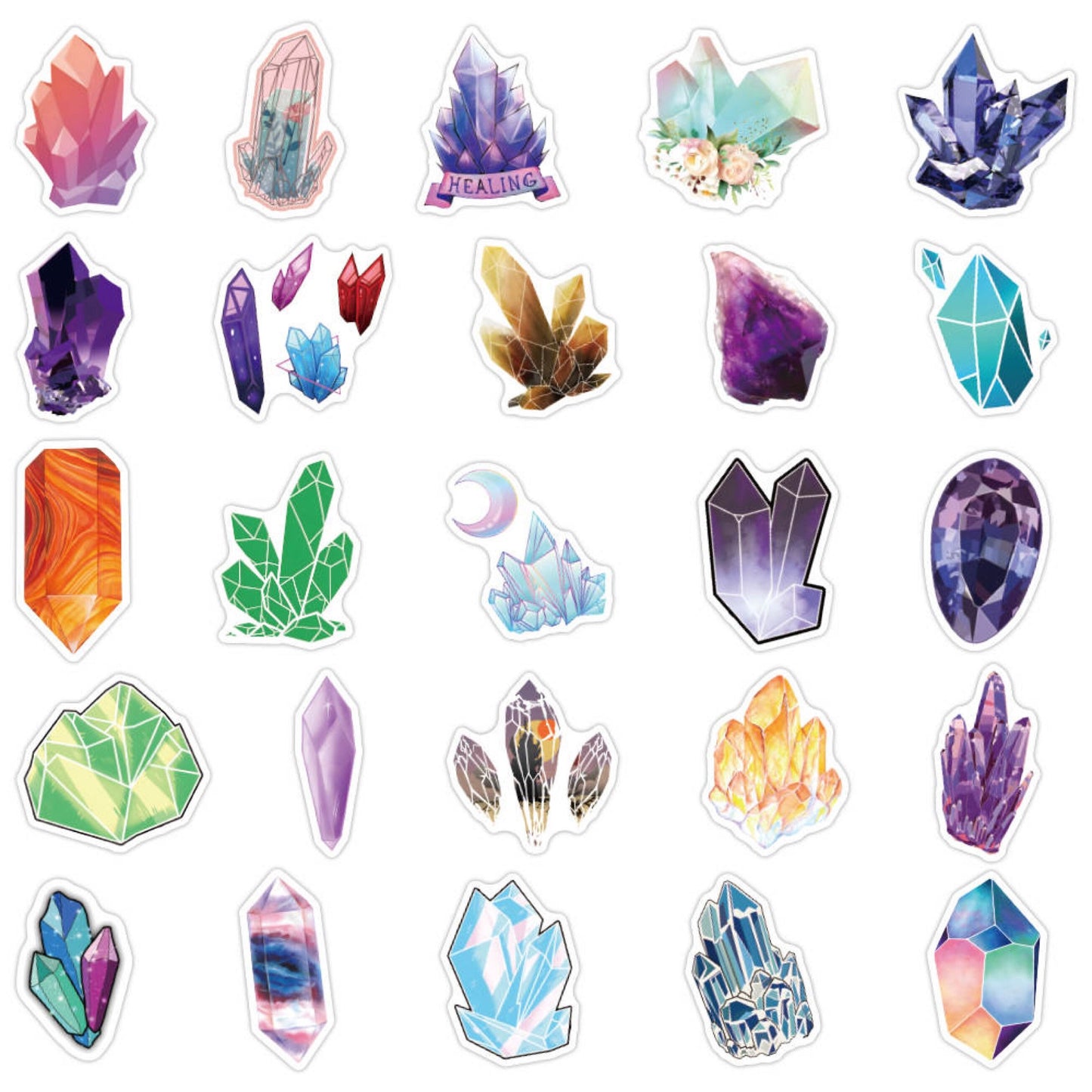 Crystal Stickers | Pack of 10 20 30 40 50 | Vinyl | Waterproof | Gift My Store