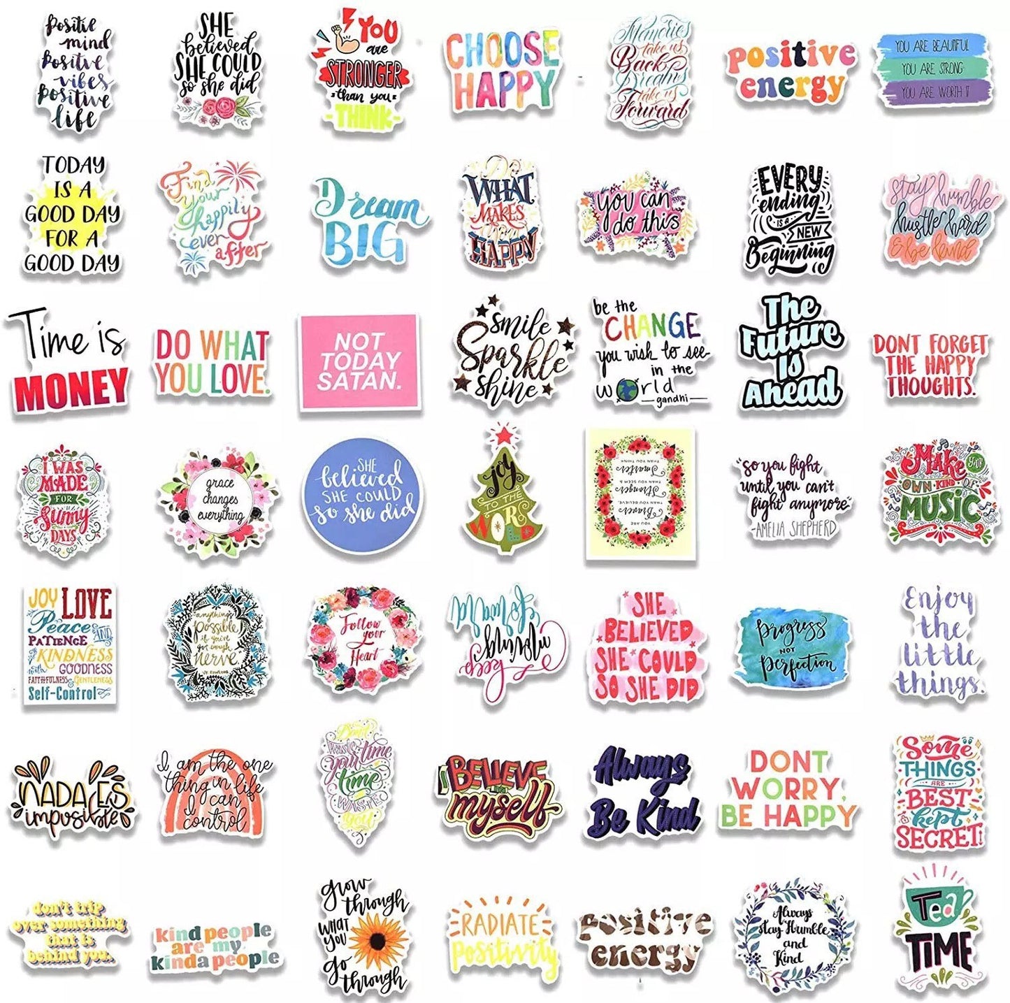 Positive Affirmation Stickers | Motivational Quotes | Inspiration | Quotes | Pack of 10 20 30 40 50 | Matte Vinyl | Waterproof | Gift Crystal Eyes It