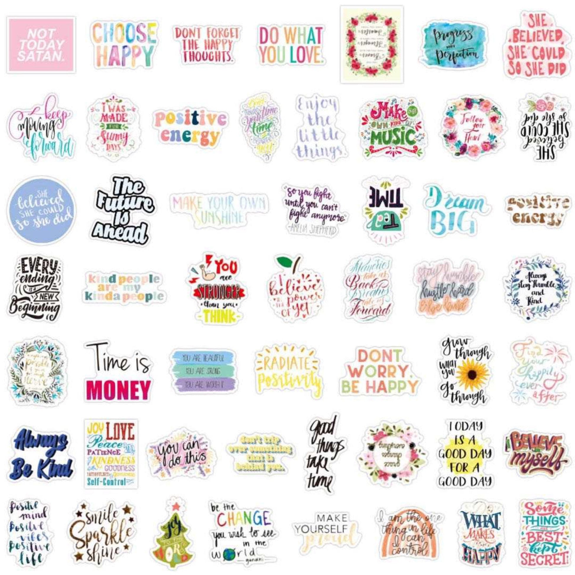 Positive Affirmation Stickers | Motivational Quotes | Inspiration | Quotes | Pack of 10 20 30 40 50 | Matte Vinyl | Waterproof | Gift Crystal Eyes It