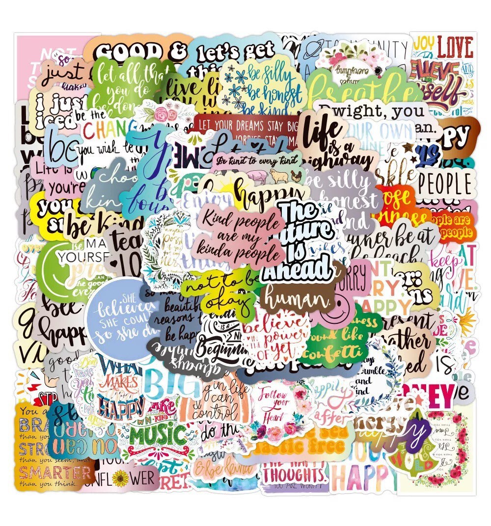 Positive Affirmation Stickers | Motivational Quotes | Inspiration | Quotes | Pack of 10 20 30 40 50 | Matte Vinyl | Waterproof | Gift Crystal Eyes It