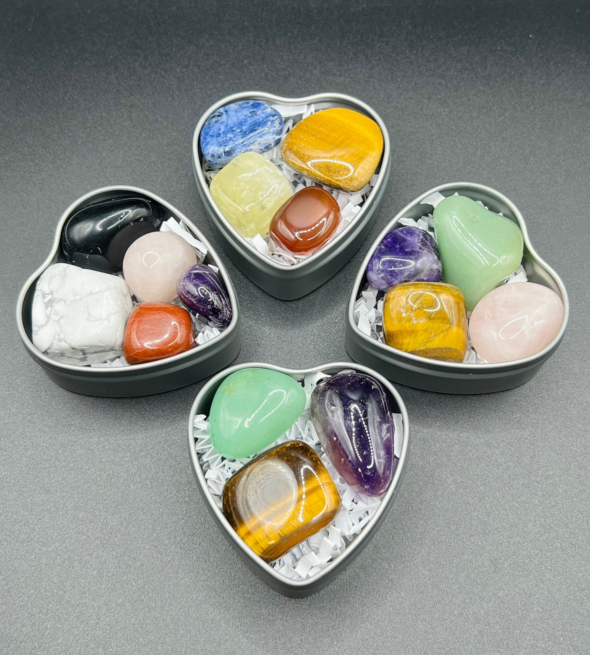 Crystal Mystery Set | Heart Box | Tumbles | Random | Surprise | Polished | Gemstones | Valentine’s Day Crystals | Gift Crystal Eyes It