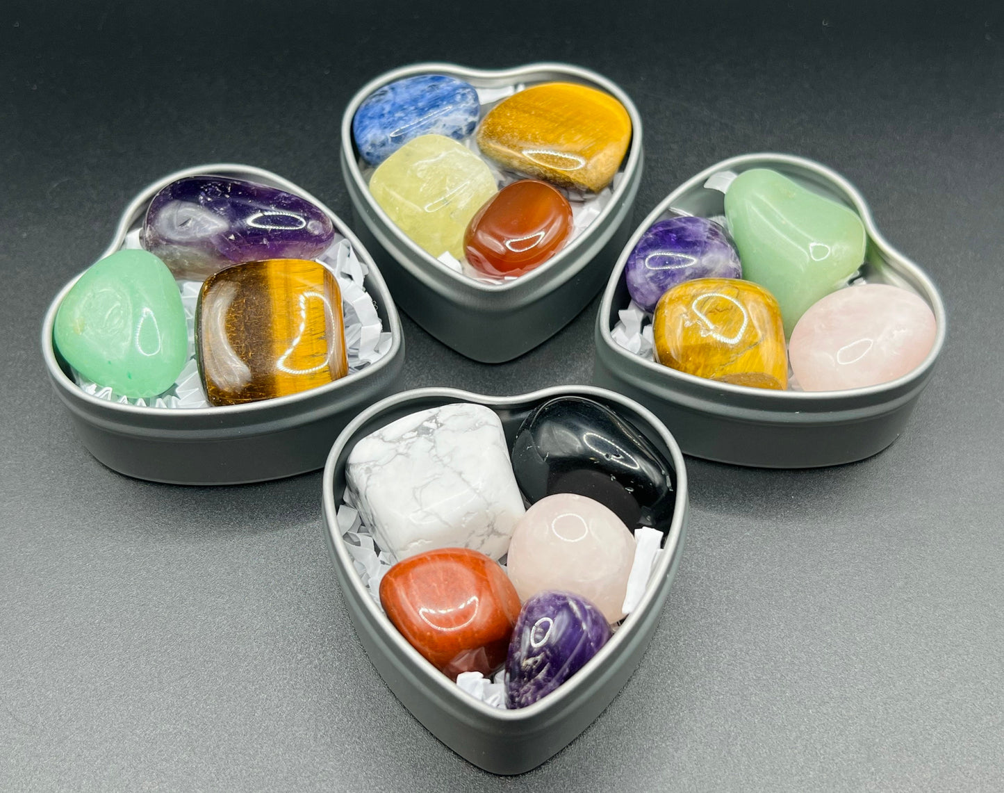 Crystal Mystery Set | Heart Box | Tumbles | Random | Surprise | Polished | Gemstones | Valentine’s Day Crystals | Gift Crystal Eyes It