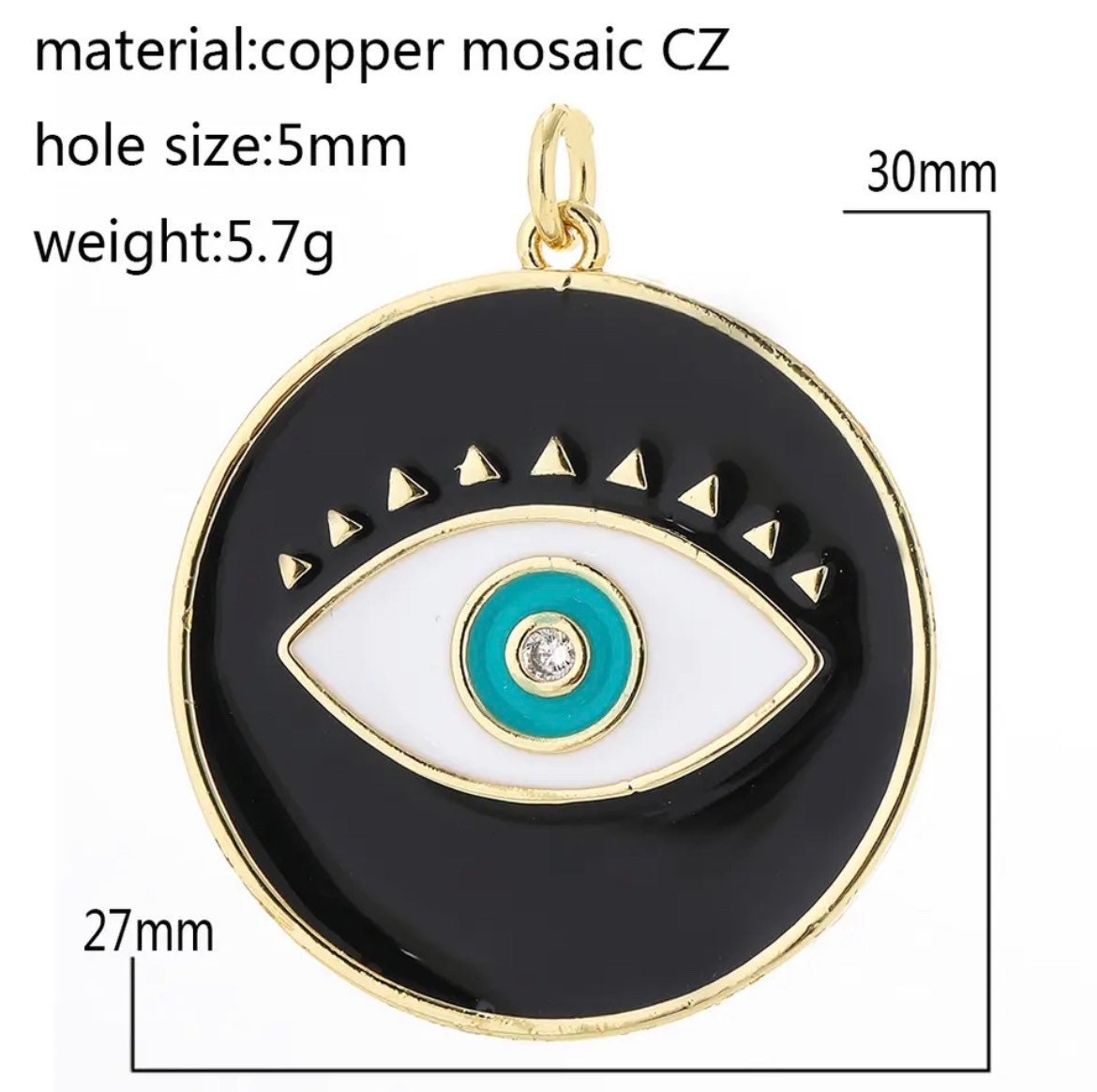 Evil Eye Charm | Pendant | Necklace | Turkish | Nazar | Mal de Ojo | Protection | Jewelry | Gift Crystal Eyes It