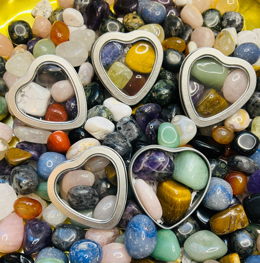 Crystal Mystery Set | Heart Box | Tumbles | Random | Surprise | Polished | Gemstones | Valentine’s Day Crystals | Gift Crystal Eyes It