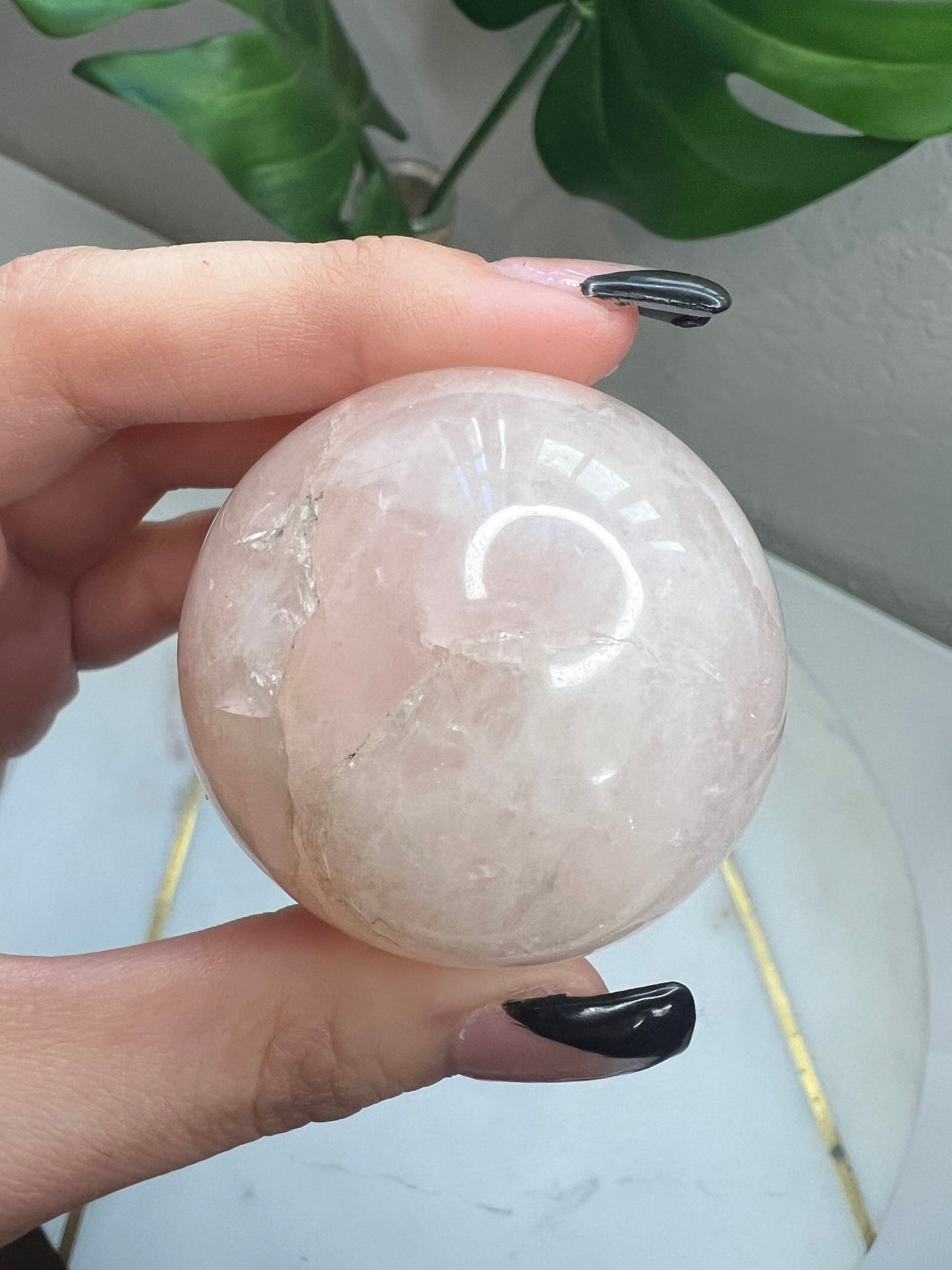 Rose Quartz Crystal Sphere | Stone | Ball | Orb | Pink | Healing | Altar Decor | Gift Crystal Eyes It
