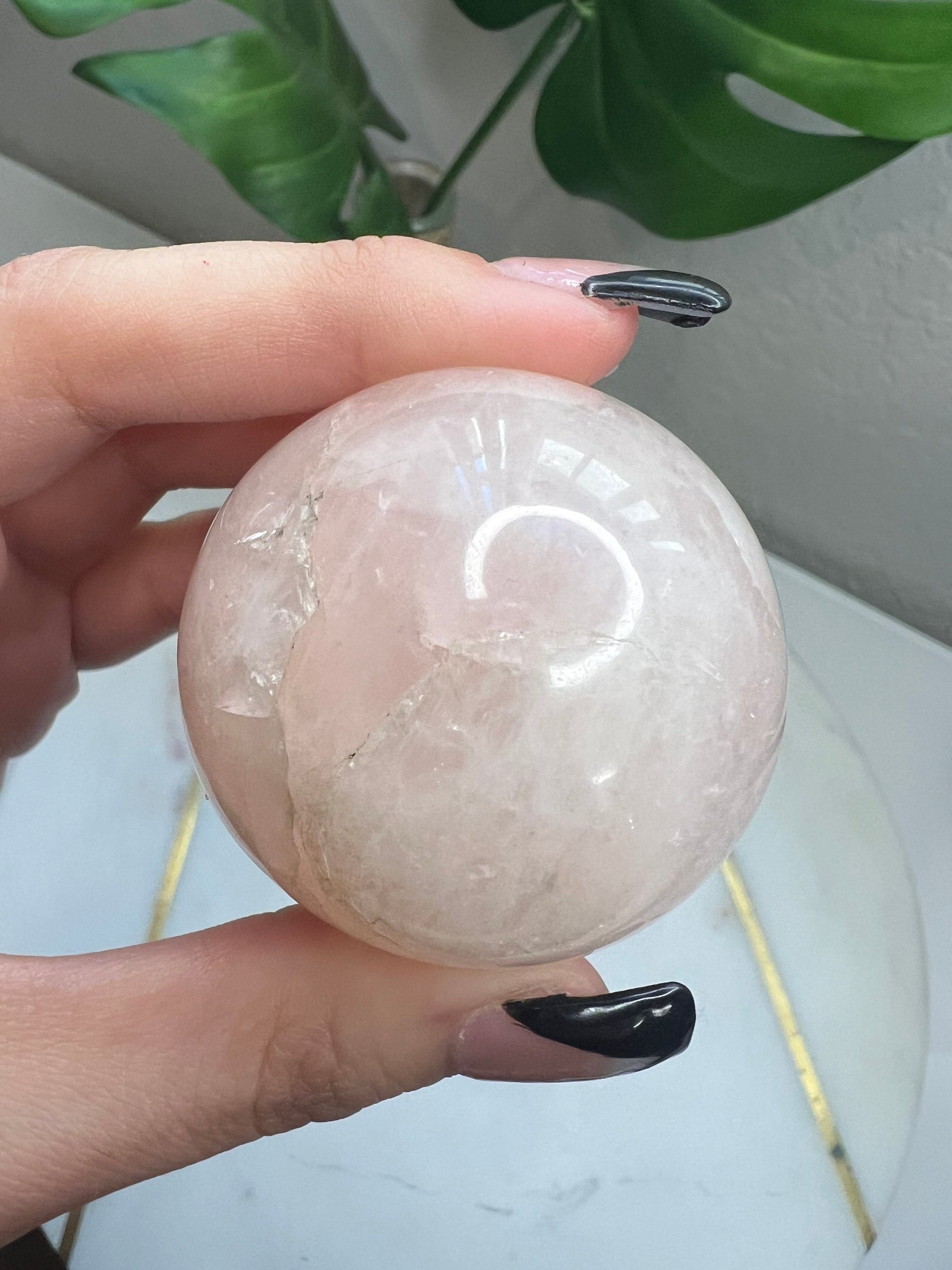 Rose Quartz Crystal Sphere | Stone | Ball | Orb | Pink | Healing | Altar Decor | Gift Crystal Eyes It