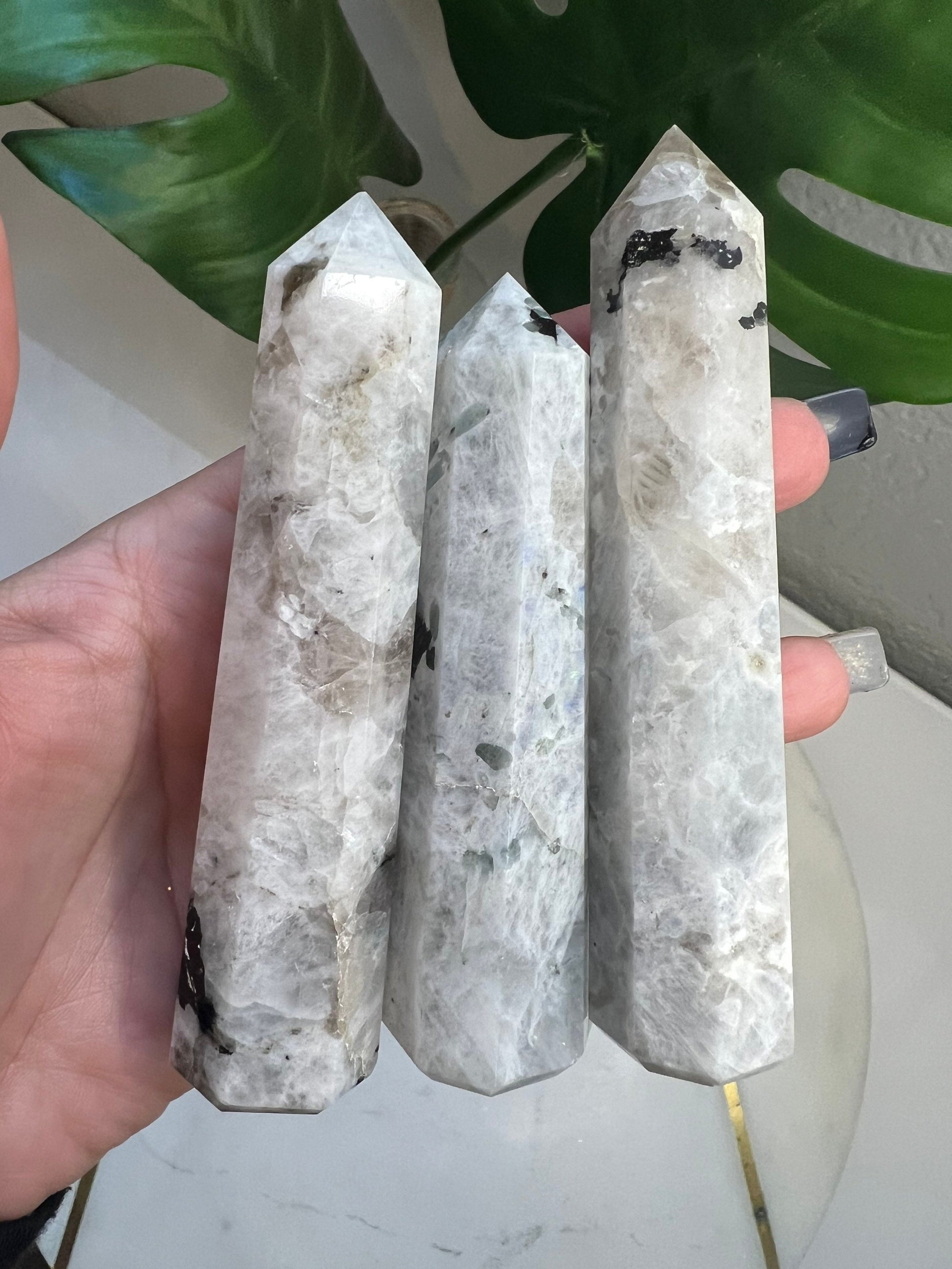 Rainbow Moonstone Crystal Tower | Point | Wand | Natural | Healing | Meditation | Altar Decor | Gift Crystal Eyes It