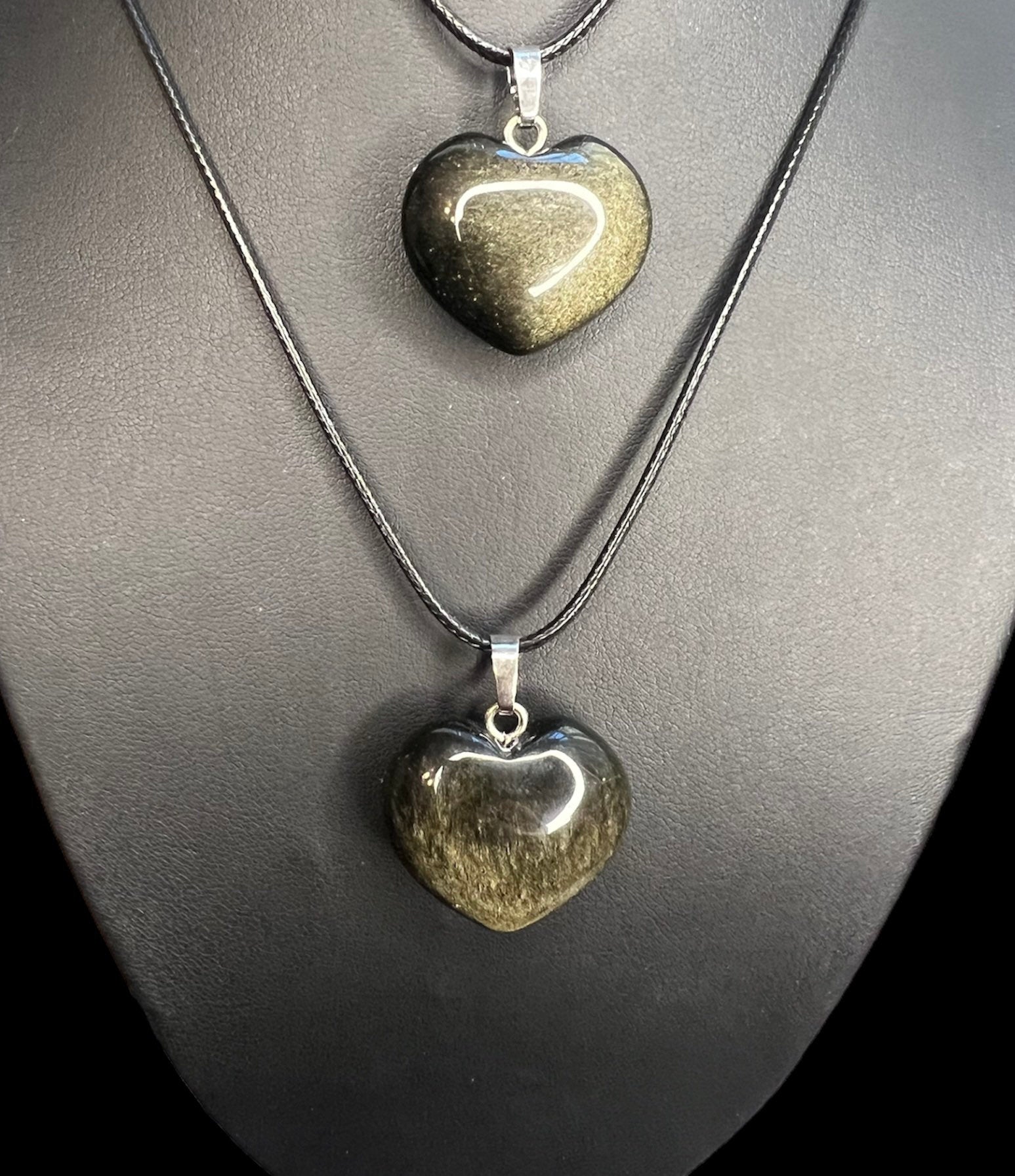 Gold Sheen Obsidian Heart Crystal Necklace | Healing Crystals | Protection | Jewelry | Gift My Store