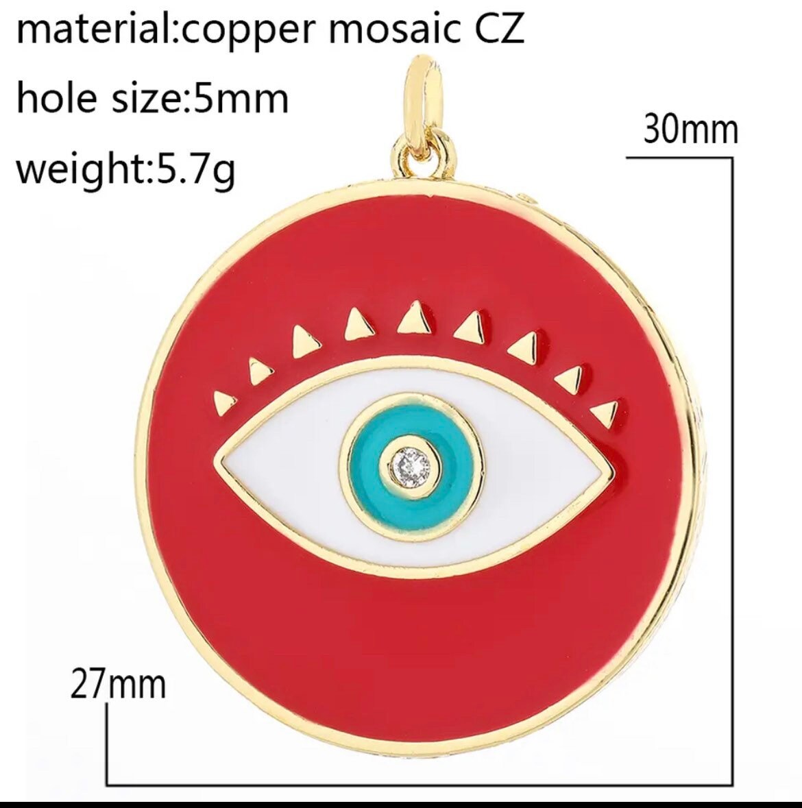 Evil Eye Charm | Pendant | Necklace | Turkish | Nazar | Mal de Ojo | Protection | Jewelry | Gift Crystal Eyes It