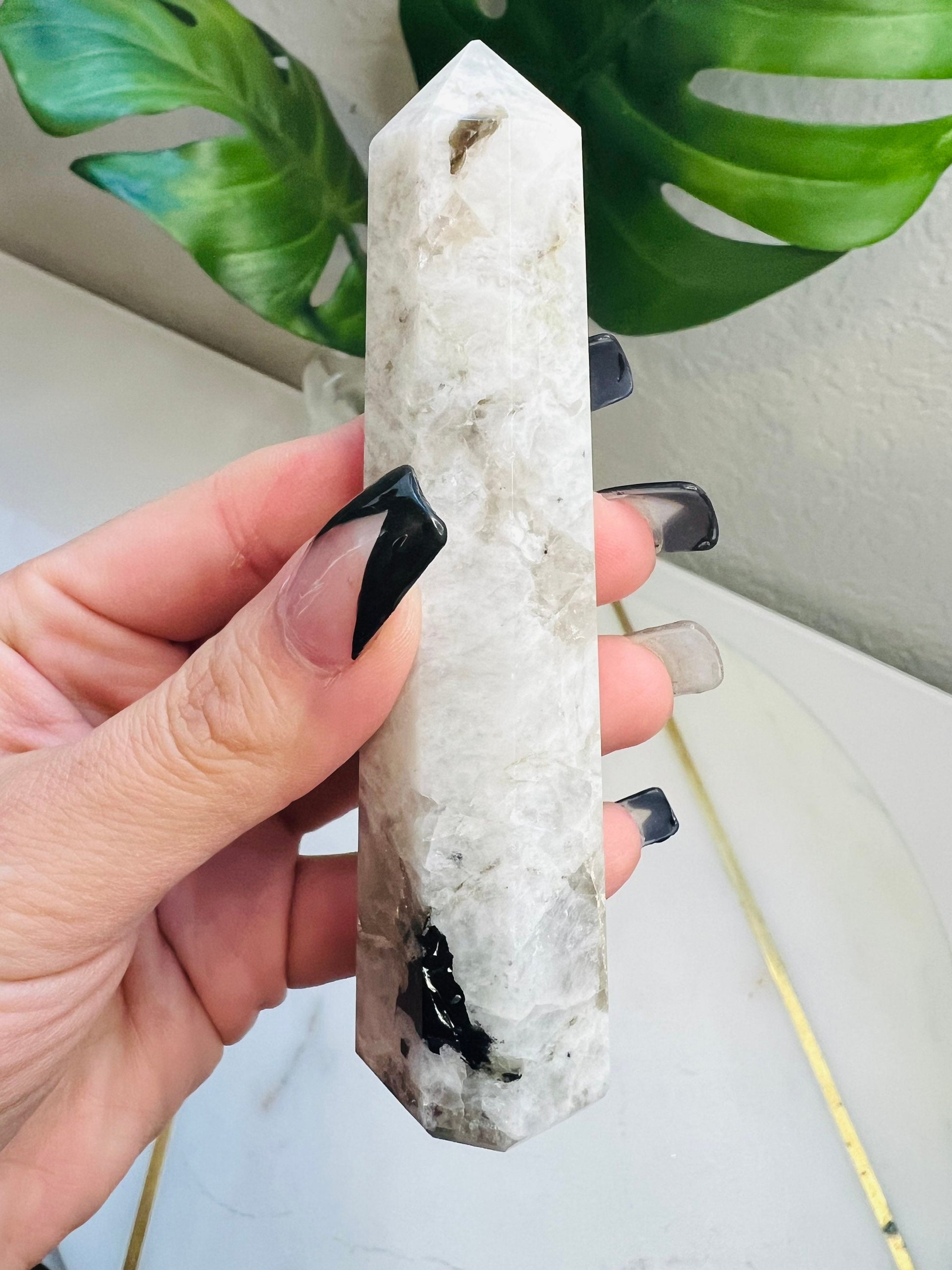 Rainbow Moonstone Crystal Tower | Point | Wand | Natural | Healing | Meditation | Altar Decor | Gift Crystal Eyes It
