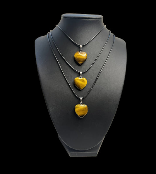 Tigers Eye Heart Crystal Necklace | Healing Crystals | Protection | Jewelry | Gift Crystal Eyes It