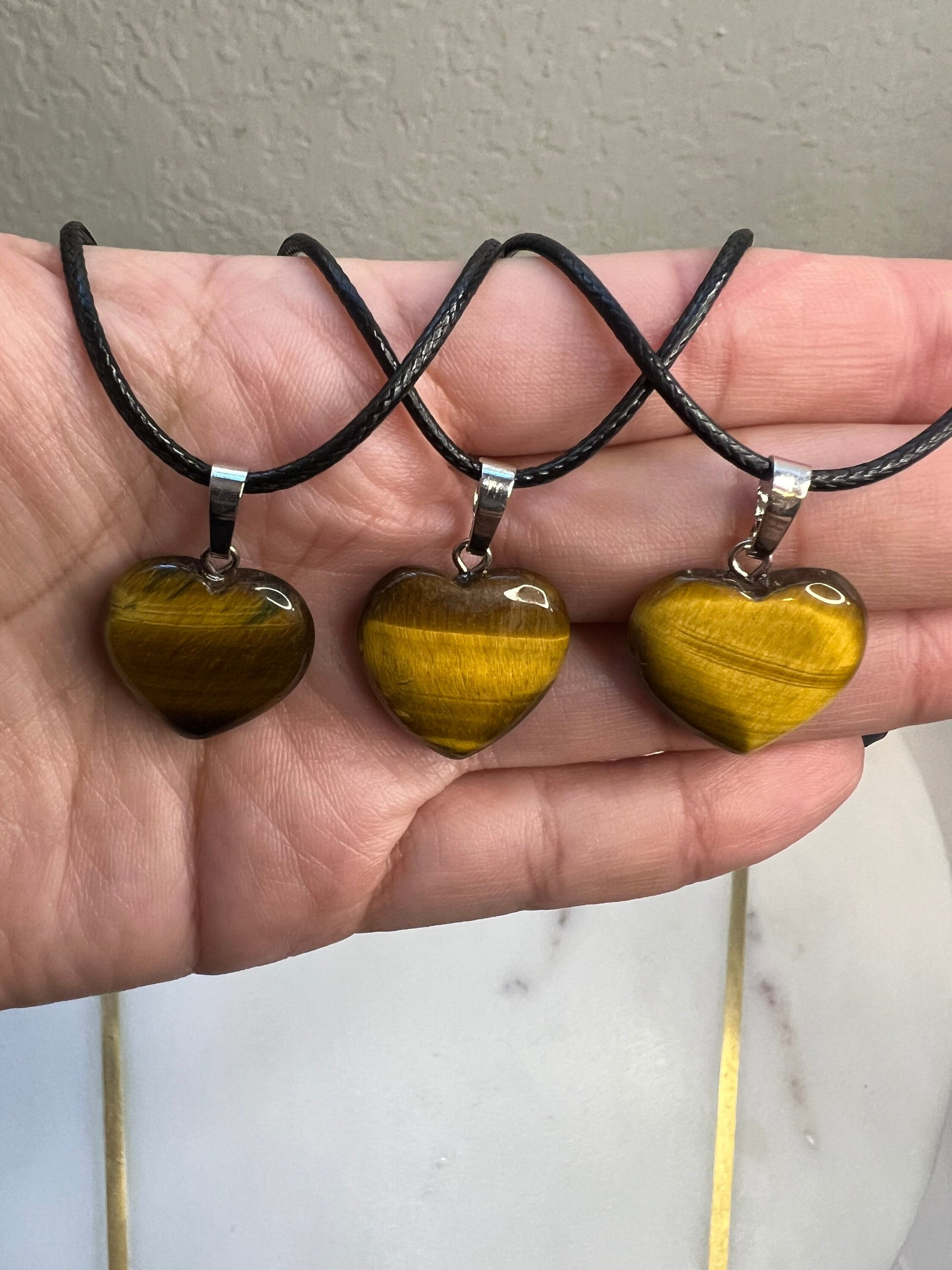 Tigers Eye Heart Crystal Necklace | Healing Crystals | Protection | Jewelry | Gift Crystal Eyes It