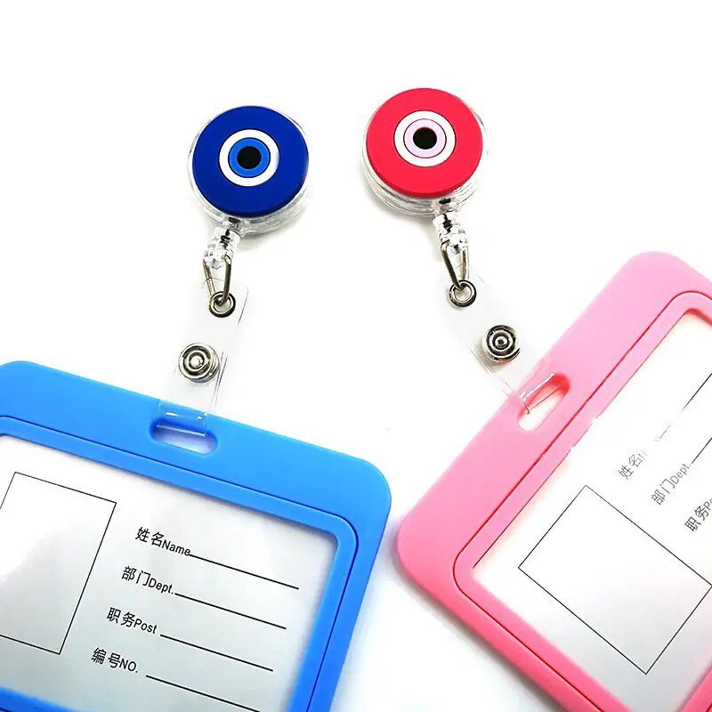 Evil Eye Retractable Badge Reel | ID Holder | Chain | Pendant | Charm | Protection | Good Luck | Gift Crystal Eyes It
