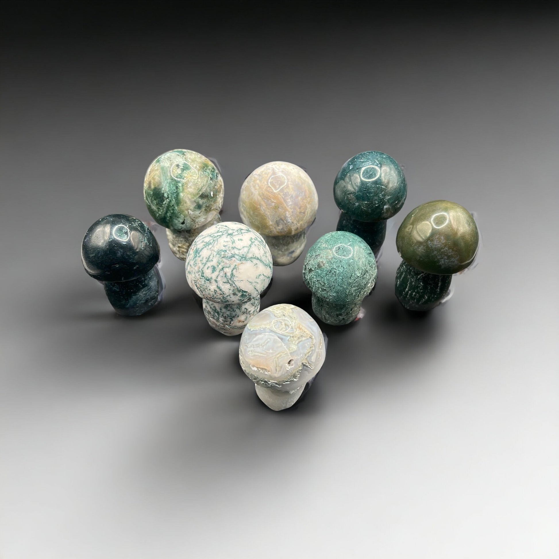 Moss Agate Mushroom Crystal 2-3” | Medium | Large | Crystal Shape | Decor | Gift Crystal Eyes It