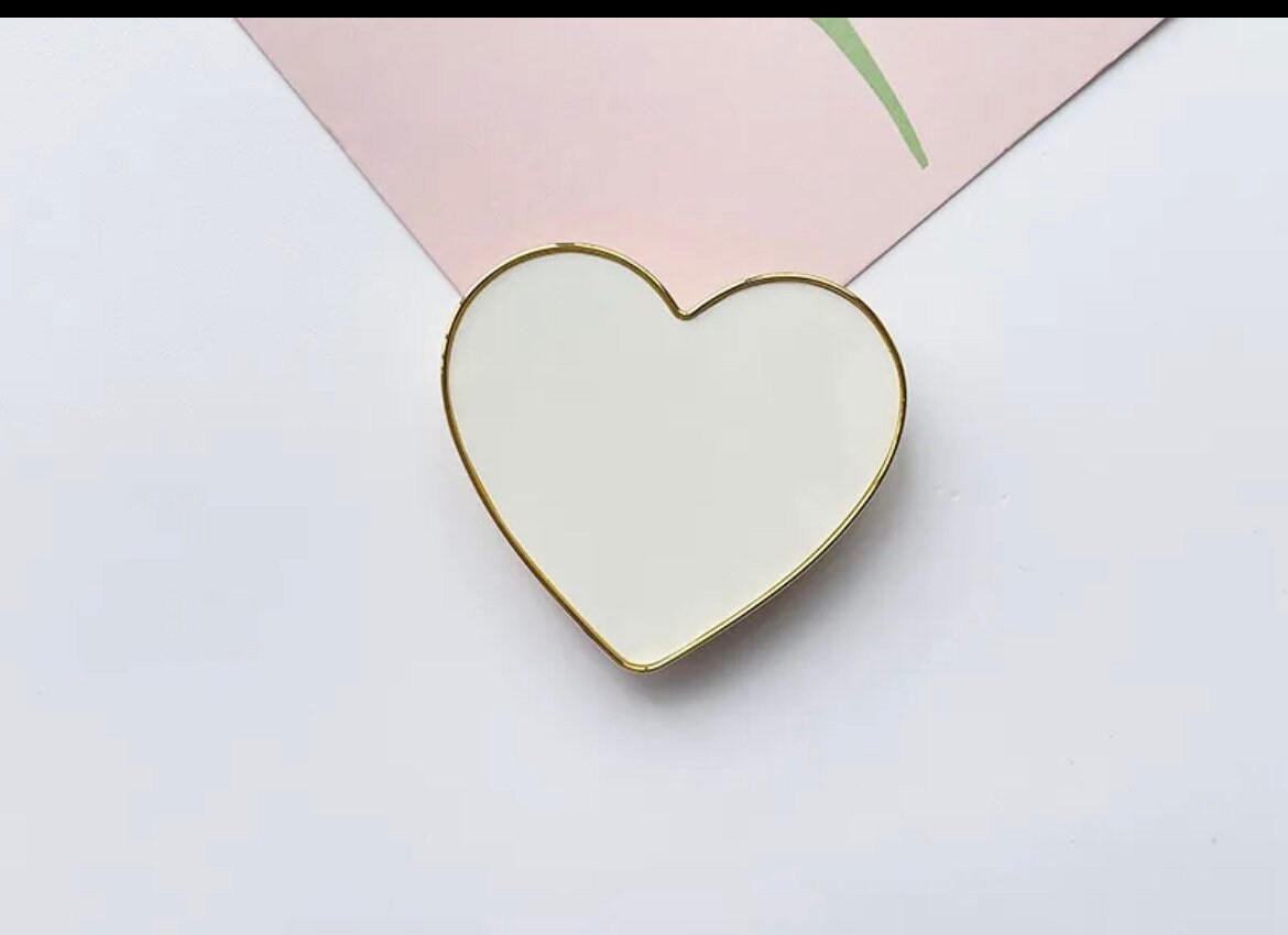 Heart Phone Grip | Tablet | Stand | Holder | Gold Trim | Black | White | Color | Love | Medium | Large | Comfortable | Accessory | Gift My Store