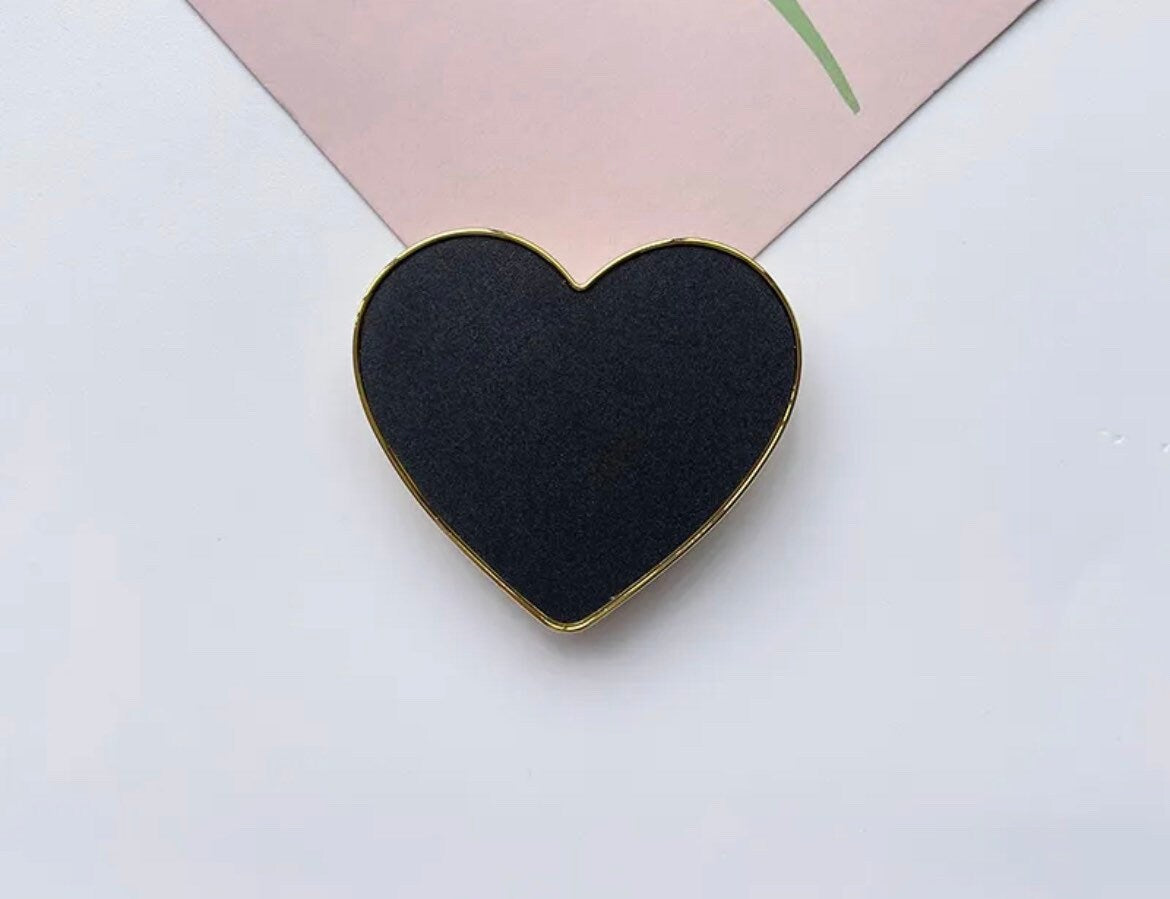 Heart Phone Grip | Tablet | Stand | Holder | Gold Trim | Black | White | Color | Love | Medium | Large | Comfortable | Accessory | Gift My Store