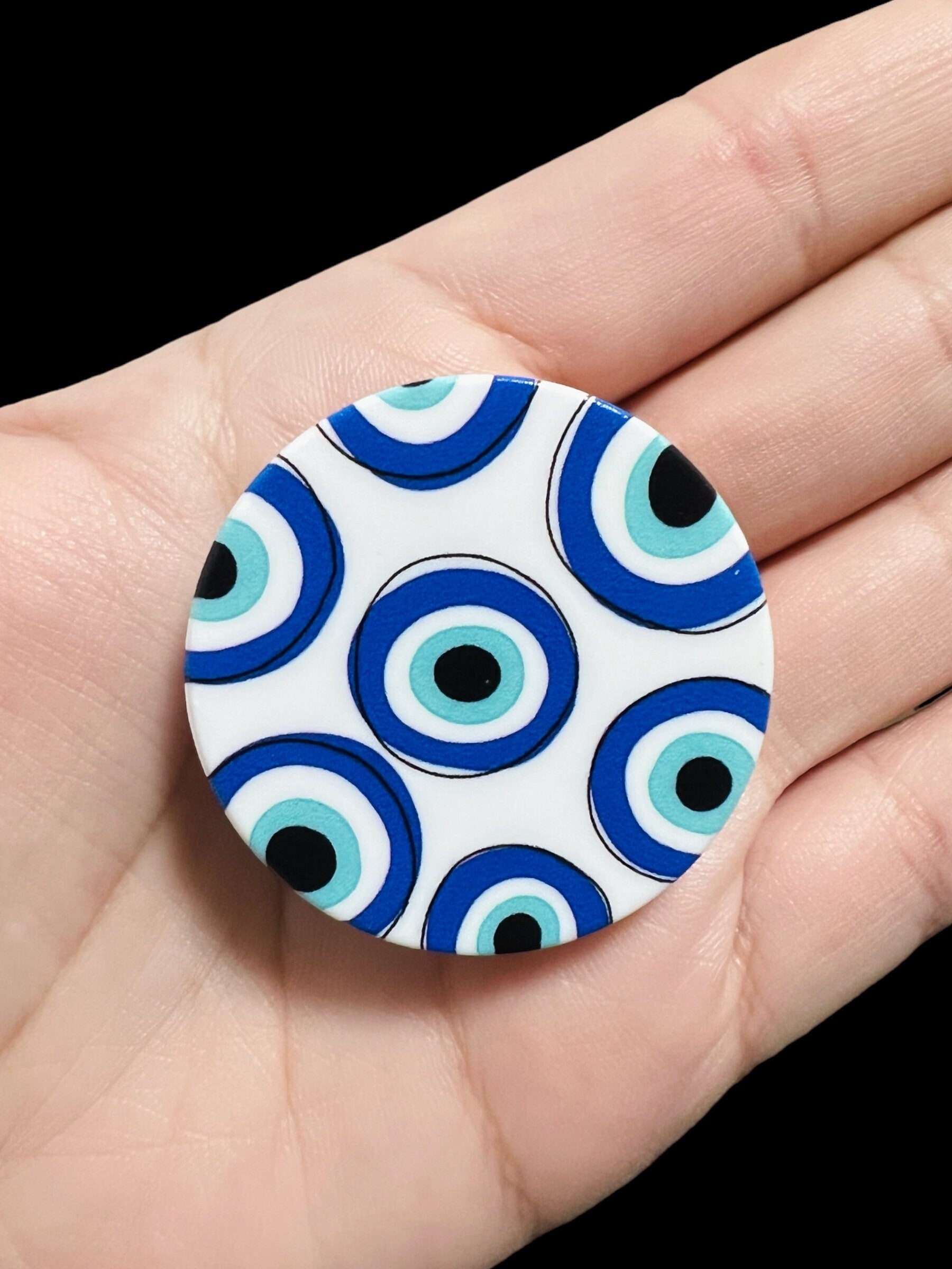 Evil Eye Phone Grip | Tablet | Stand | Holder | Accessory | Matiasma | Nazar | Mal de Ojo | Protection Symbol | Good Luck Charm | Talisman Crystal Eyes It