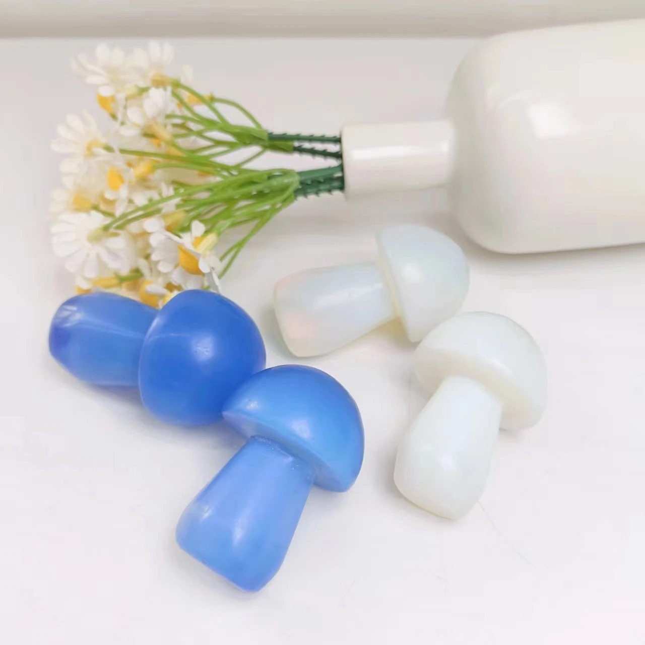 Opalite Mushroom Crystal 2-3” | Blue | White | Crystal Shape | Decor | Gift My Store