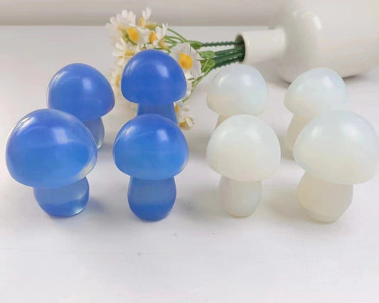 Opalite Mushroom Crystal 2-3” | Blue | White | Crystal Shape | Decor | Gift My Store
