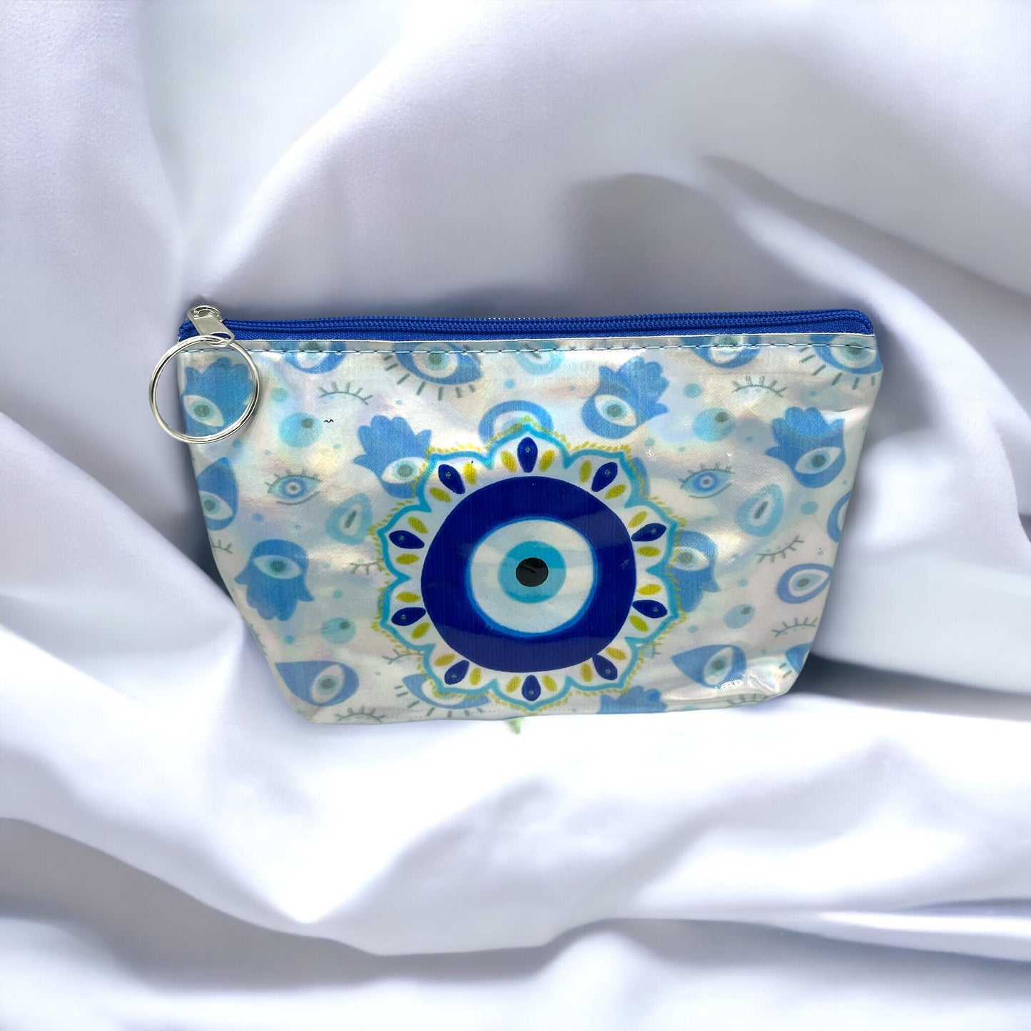 Evil Eye Bag | Metallic | Pouch | Make Up | Coins | Storage | Hamsa | Good Luck | Protection | Gift Crystal Eyes It
