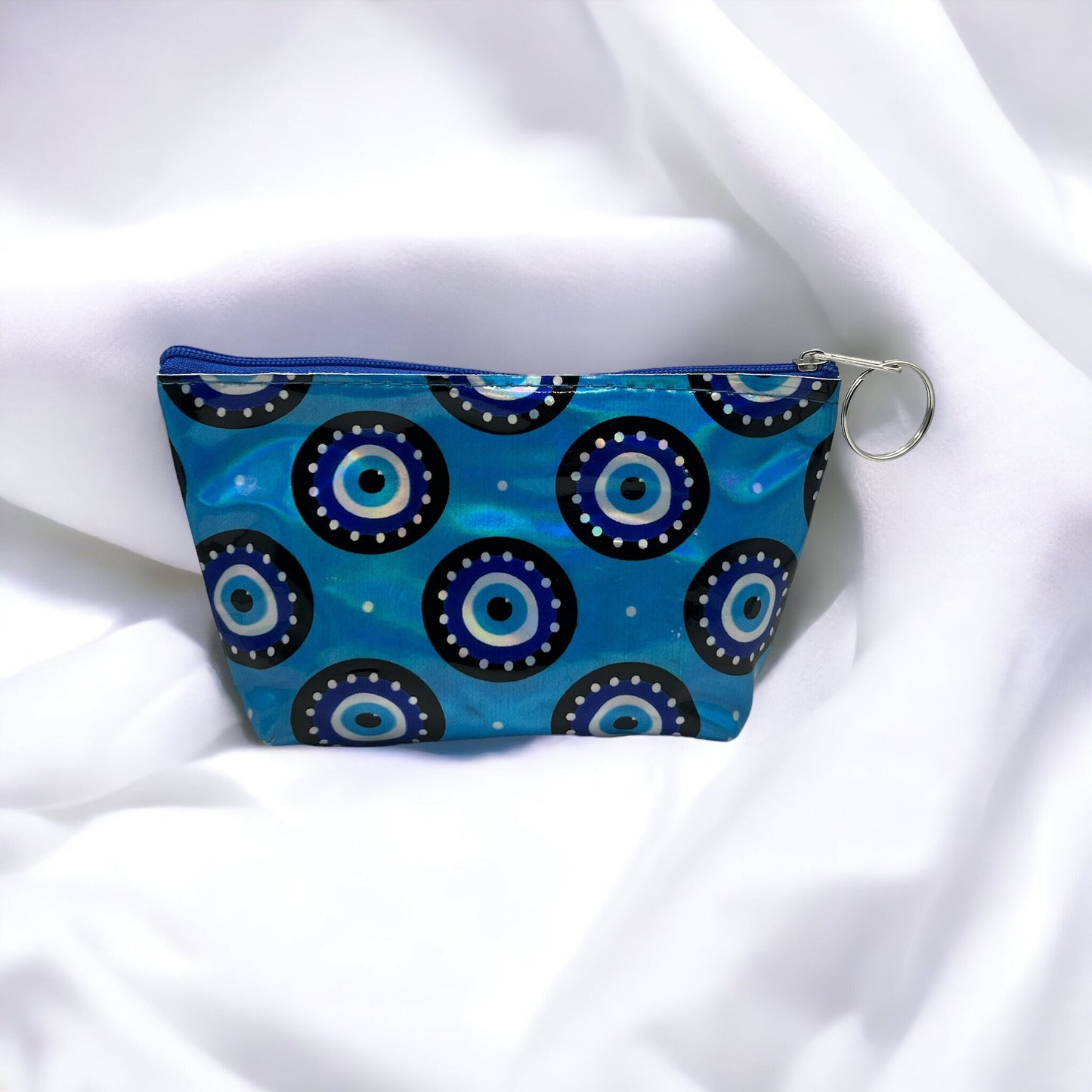 Evil Eye Bag | Metallic | Pouch | Make Up | Coins | Storage | Hamsa | Good Luck | Protection | Gift Crystal Eyes It