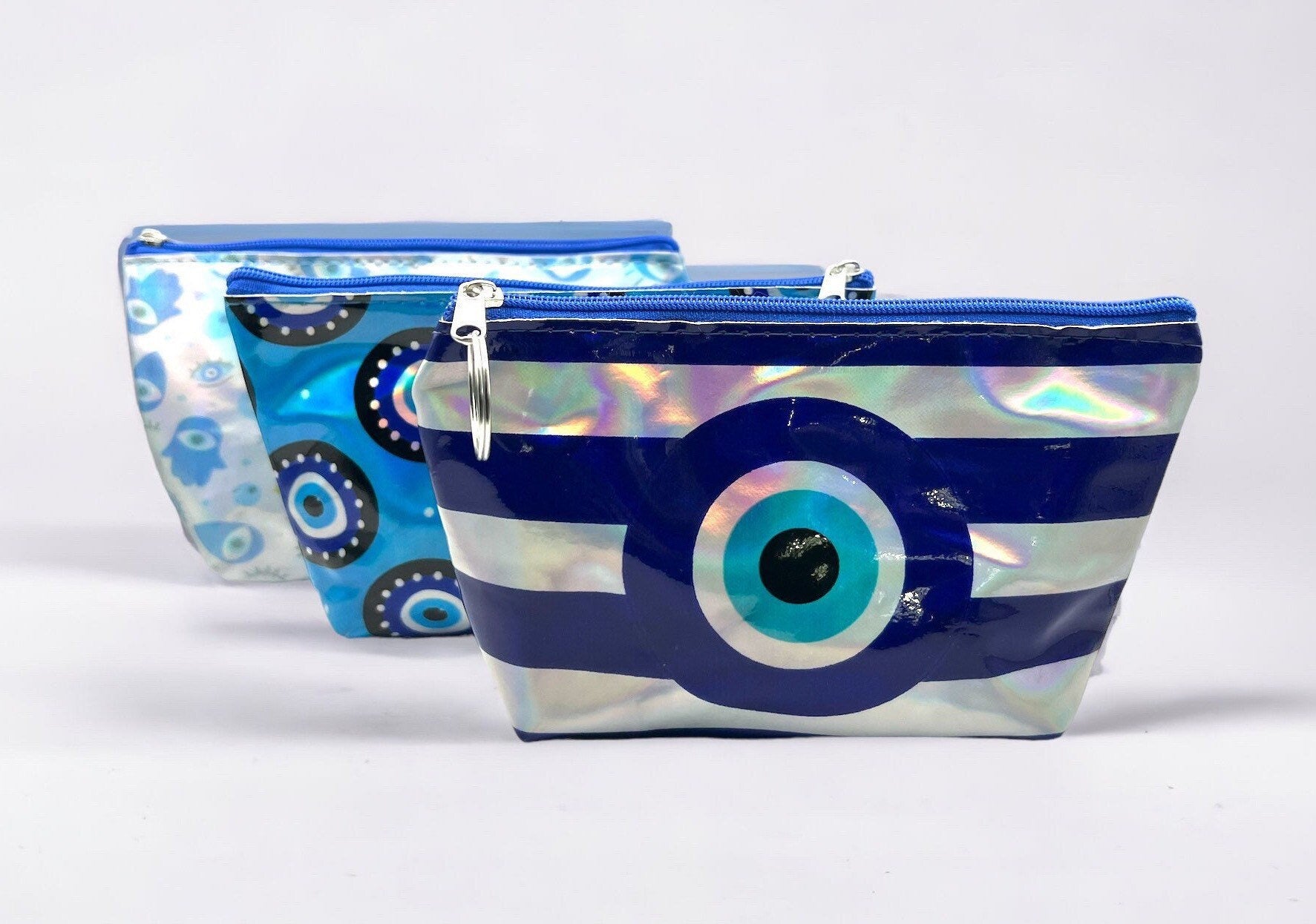 Evil Eye Bag | Metallic | Pouch | Make Up | Coins | Storage | Hamsa | Good Luck | Protection | Gift Crystal Eyes It