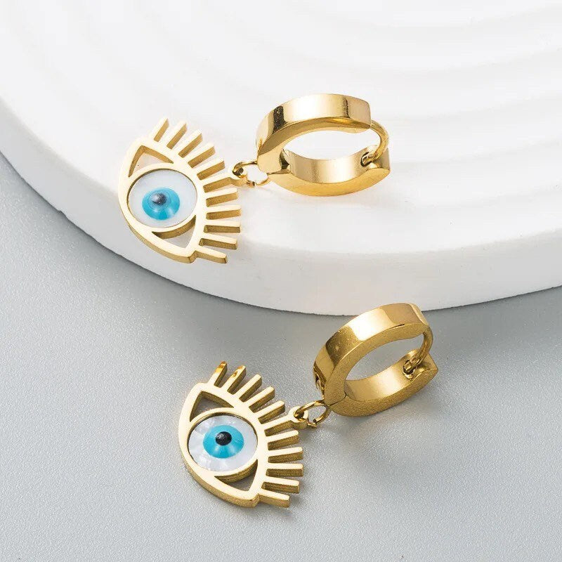 Evil Eye Earrings | Star | Shell | Pendant | Gold | Stainless Steel | Gift Crystal Eyes It