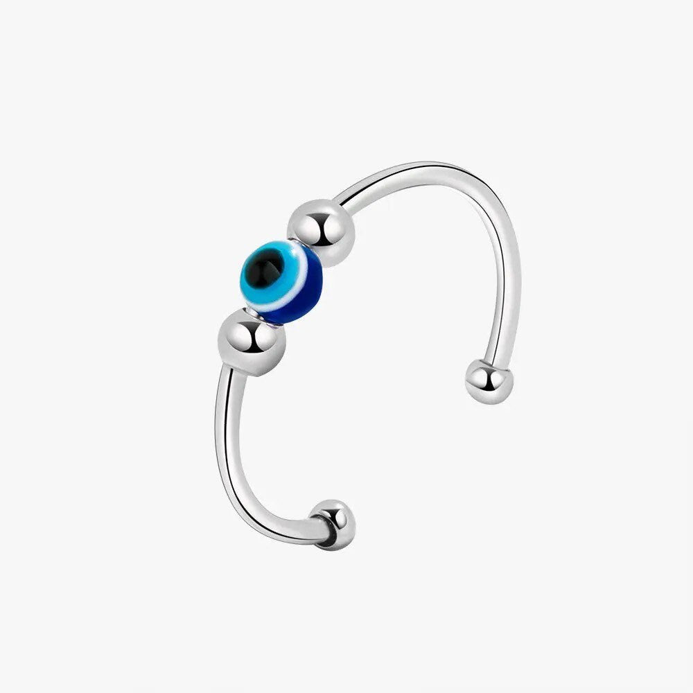 Evil Eye Ring | Fidget Spinner | Anti Anxiety | Nazar | Mal de Ojo | Protection Symbol | Good Luck Charm | Talisman | Jewelry | Gift Crystal Eyes It