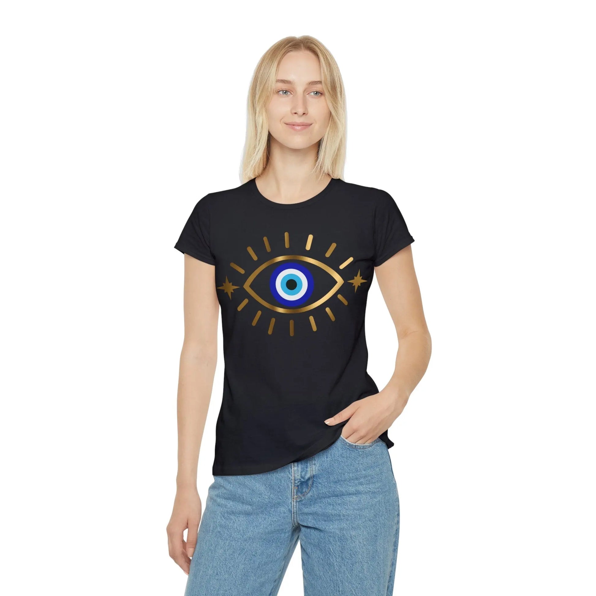 Evil Eye T- Shirt | White | Black | Grey | Blue | Gold | Cotton | Crew Neck | Gift