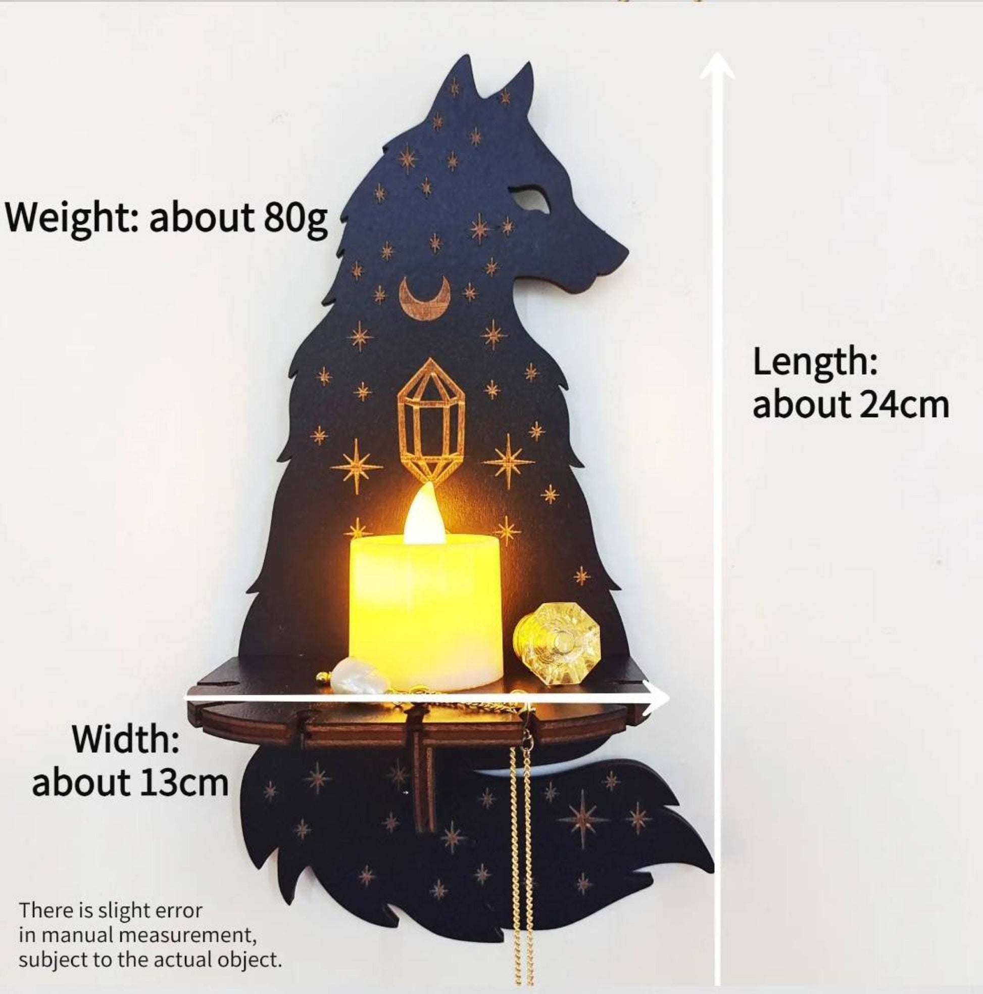 Cat Crystal Candle Display | Holder | Moon | Evil Eye | Hamsa | Spiritual | Wall Decor | Fox | Owl | Snake | Moth | Decoration | Home | Gift My Store