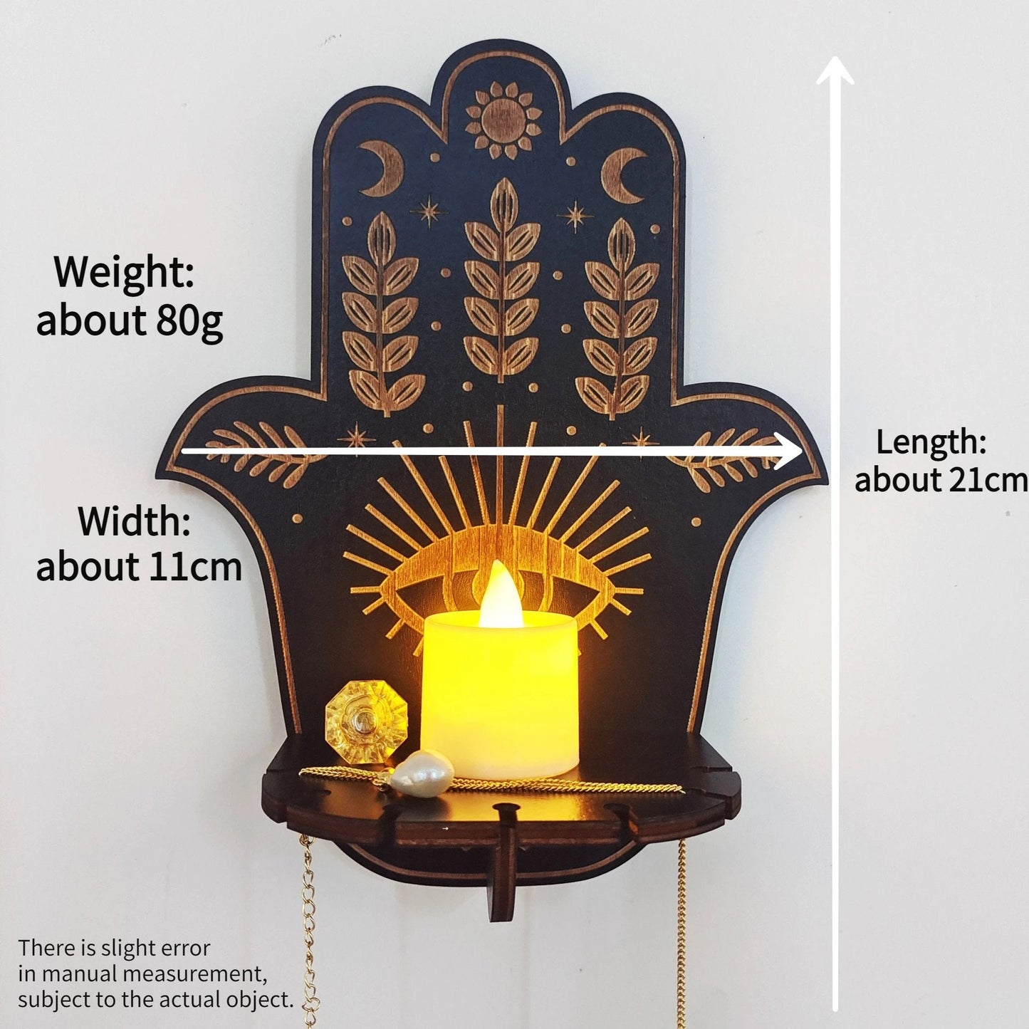 Cat Crystal Candle Display | Holder | Moon | Evil Eye | Hamsa | Spiritual | Wall Decor | Fox | Owl | Snake | Moth | Decoration | Home | Gift My Store
