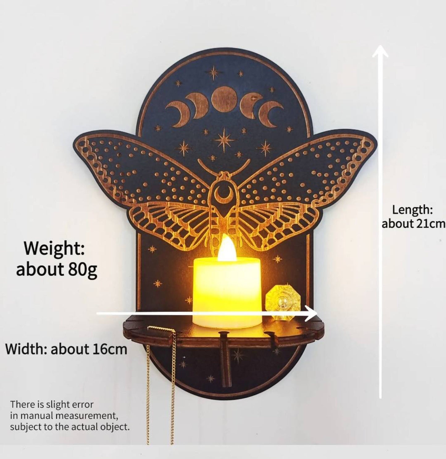 Fox Crystal Candle Display | Holder | Moon | Evil Eye | Hamsa | Spiritual | Wall Decor | Cat | Owl | Snake | Moth | Decoration | Home | Gift My Store