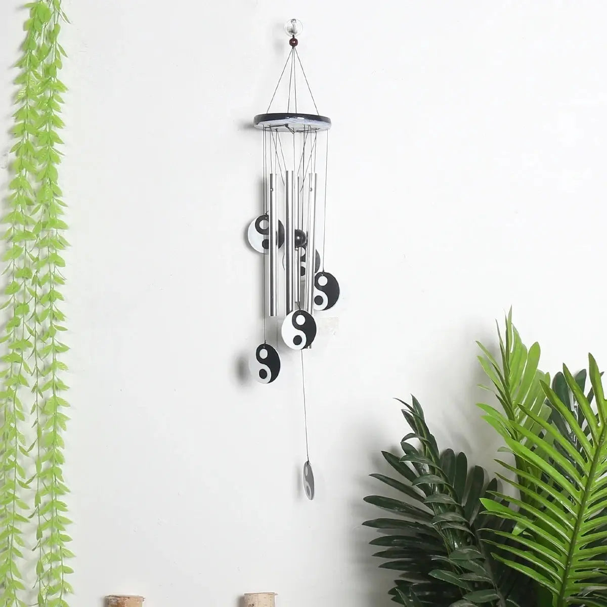 Yin Yang Wind Chime | Outdoor | Garden | Decor | Bells | Decoration | Black | White | Art | Gift Crystal Eyes It