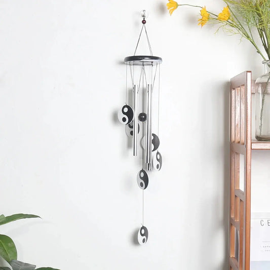 Yin Yang Wind Chime | Outdoor | Garden | Decor | Bells | Decoration | Black | White | Art | Gift Crystal Eyes It