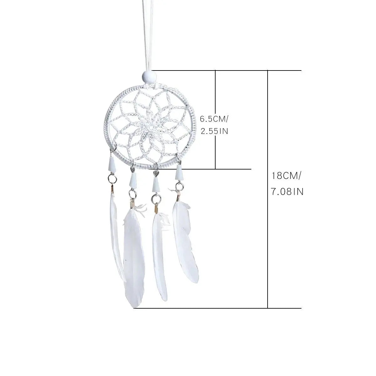 White Dreamcatcher | Dream Catcher | Small | Car | Wall Hanging Decoration | Boho | Feathers | Art | Gift Crystal Eyes It