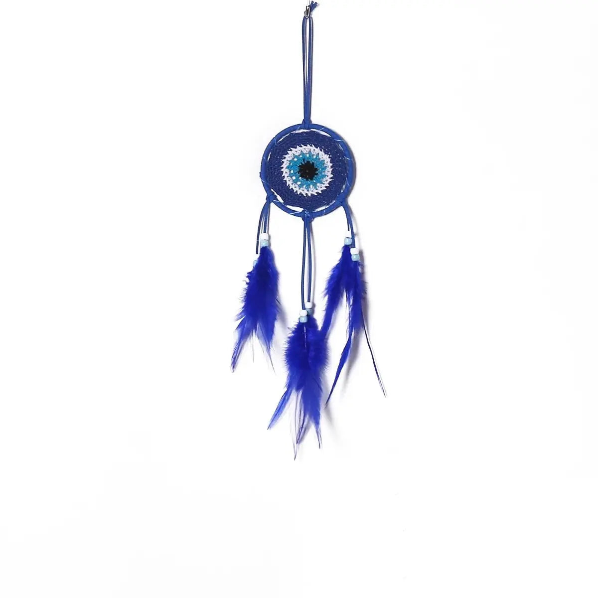 Evil Eye Dreamcatcher | Blue | Dream Catcher | Wall Hanging Decoration | Boho | Feathers | Art | Gift Crystal Eyes It
