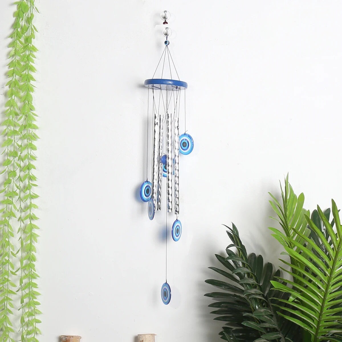 Evil Eye Wind Chime | Outdoor | Garden | Decor | Bells | Decoration | Blue | Black | Art | Gift Crystal Eyes It