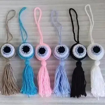 Evil Eye Macrame | Crochet | Knitted | Handwoven | Hanging | Tassel | Protection | Car | Baby | Home Decor | Ornament | Housewarming | Gift Crystal Eyes It