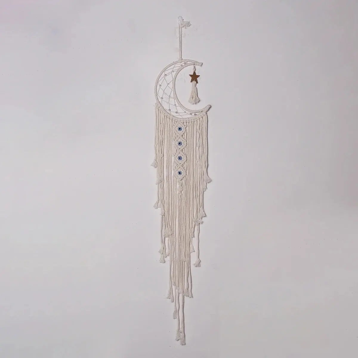 Moon Dream Catcher | Star | Evil Eye Wall Hanging | Dreamcatcher | Macrame | Handwoven | Home Decor | Bohemian | Housewarming | Gift Crystal Eyes It