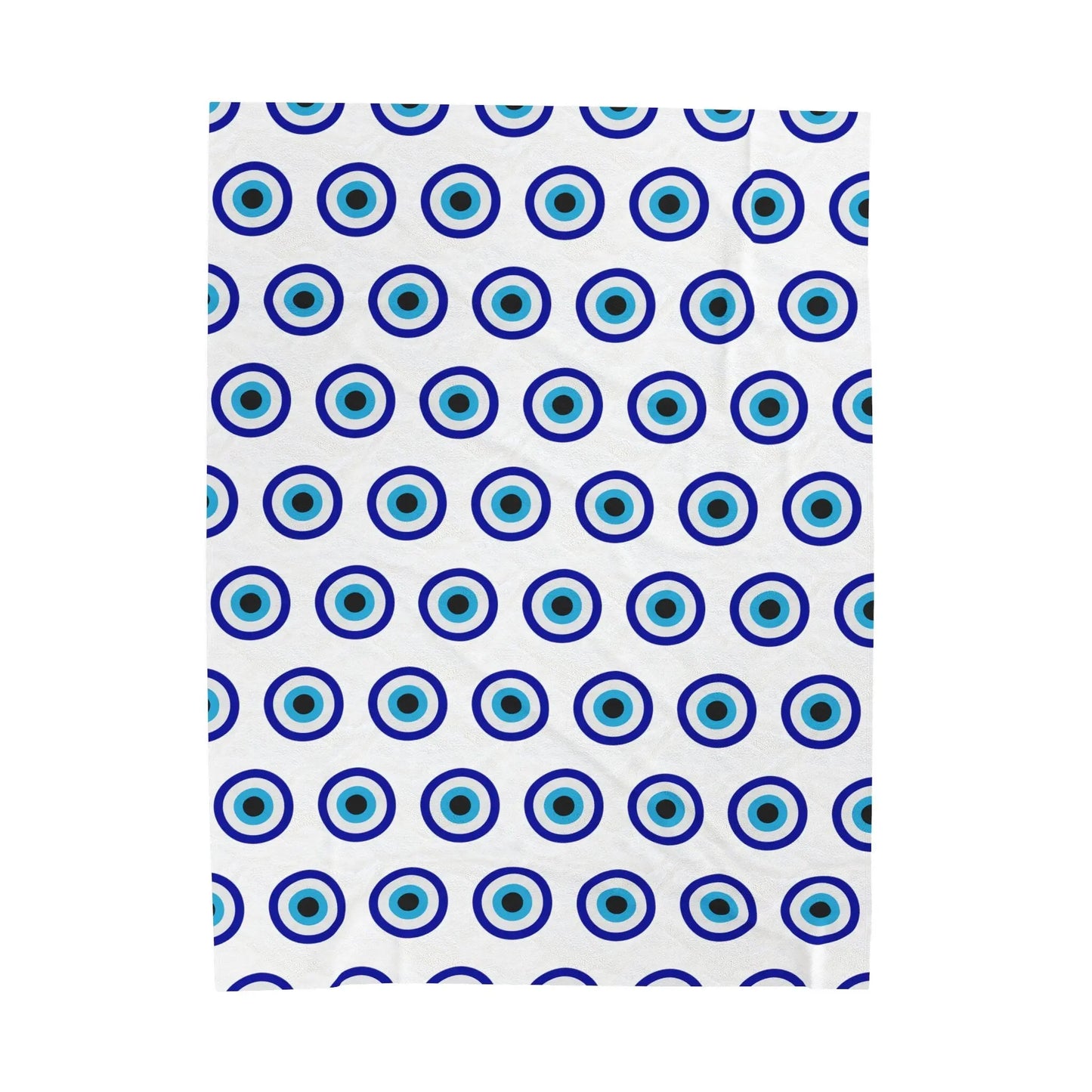 Evil Eye Blanket | Velveteen | Plush | Throw | Blankets | White | Blue | Gift