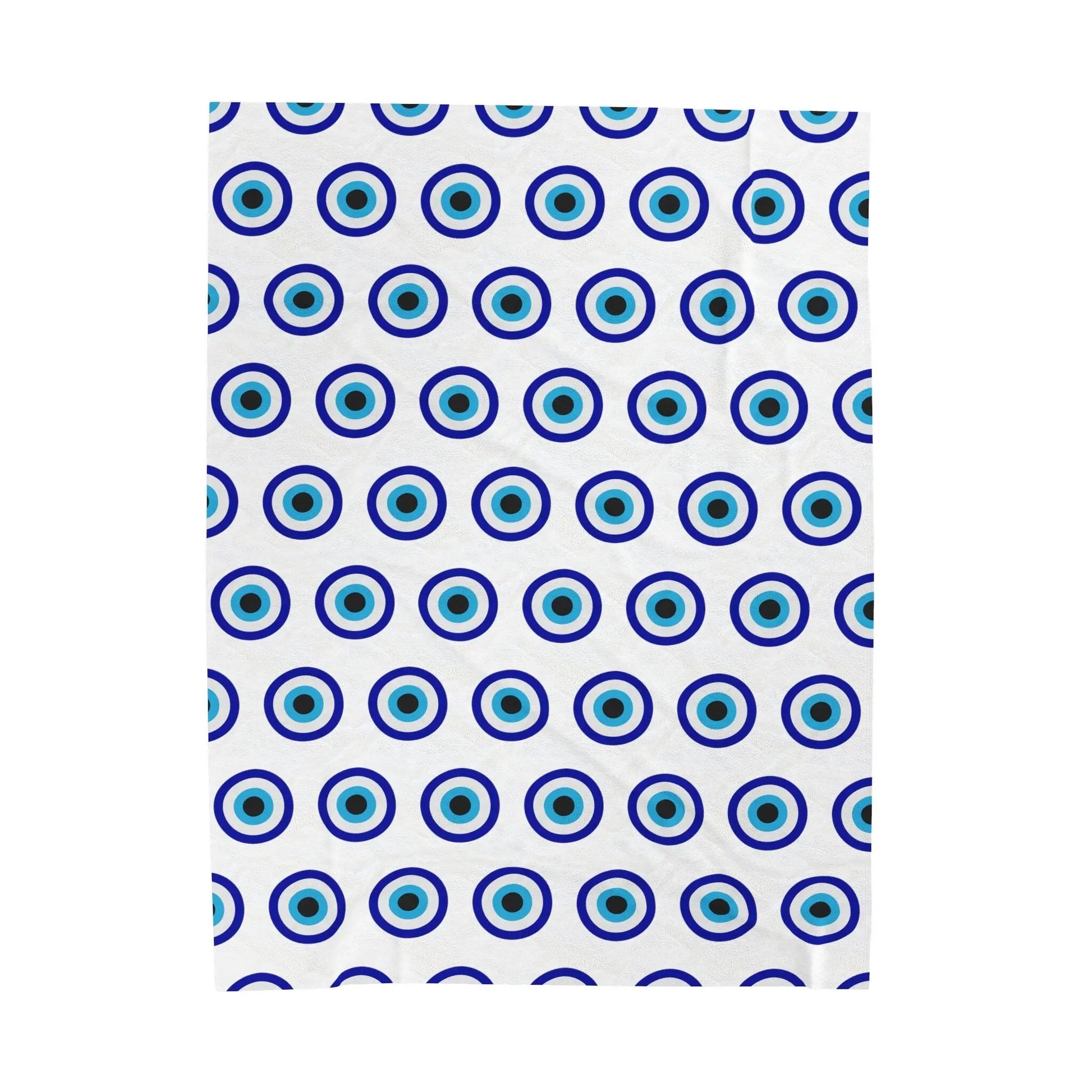 Evil Eye Blanket | Velveteen | Plush | Throw | Blankets | White | Blue | Gift