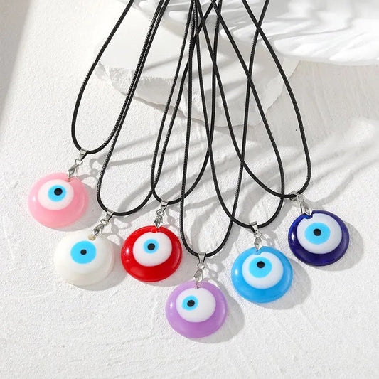 Evil Eye Necklace | Pendant | Turkish | Nazar | Mal de Ojo | Protection | Jewelry | Pink | Red | Blue | Purple | White | Gift Crystal Eyes It